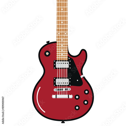 Red Electric Guitar Illustration
