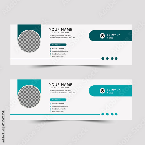 Email Signature Templates: Sleek and modern email signature templates in teal and gray, ideal for professional branding and business communication.
