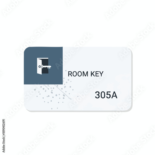Hotel Room Key Card Illustration