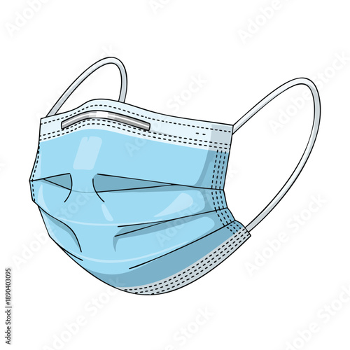 Light Blue Surgical Face Mask Illustration