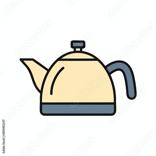 Simple Yellow Tea Kettle Icon