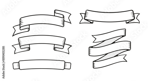 Vintage ribbon banner vector illustration.