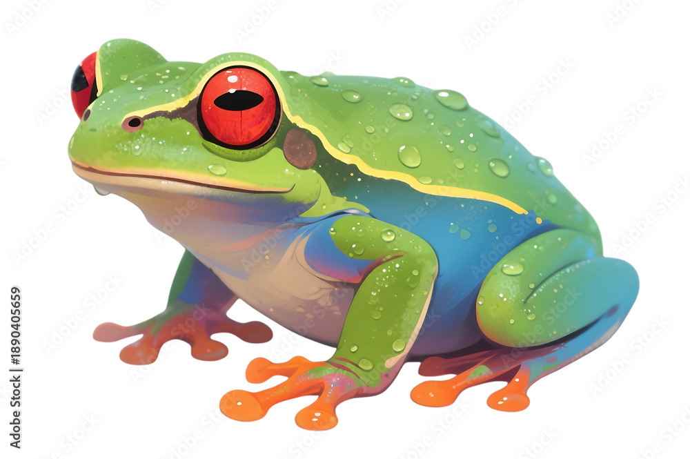 Obraz premium Red eyed tree frog illustration