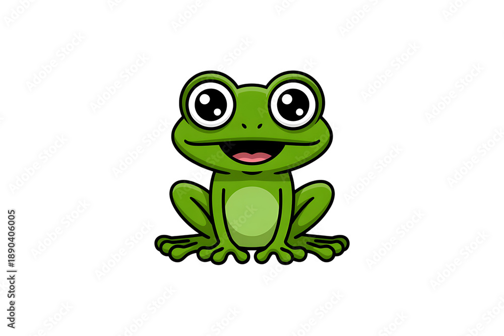Fototapeta premium Cartoon frog with big eyes