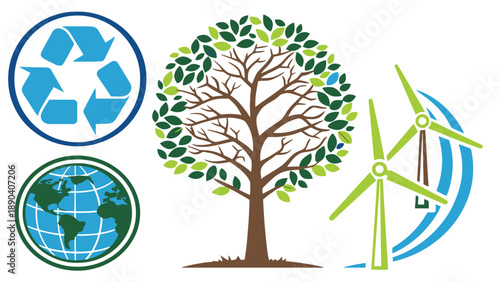 An illustration representing eco-friendly practices and sustainable living