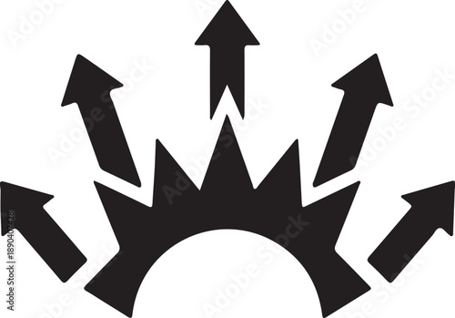 Abstract Sunburst Design with Multiple Arrows Radiating Outwards