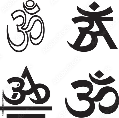 Om symbol of Hinduism. Vector illustration