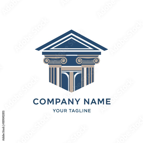 Classic Greek Temple Logo Design Element.