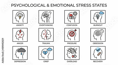 Conscious Living & Friendship Values Vector Icon Set – Minimalist Illustrations for Emotional Wellness, Relationship Growth, and Mindful Lifestyle Design Use