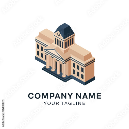 Isometric Illustration of a Corporate Building.