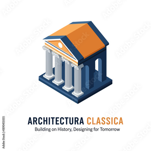 Classic Greek Style 3D Architecture Model.