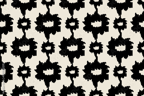 Ikat paisley embroidery on the fabric in Indonesia, India and Asian countries.geometric ethnic oriental seamless pattern.Aztec style. illustration. design for texture, fabric,clothing,wrapping,carpet.