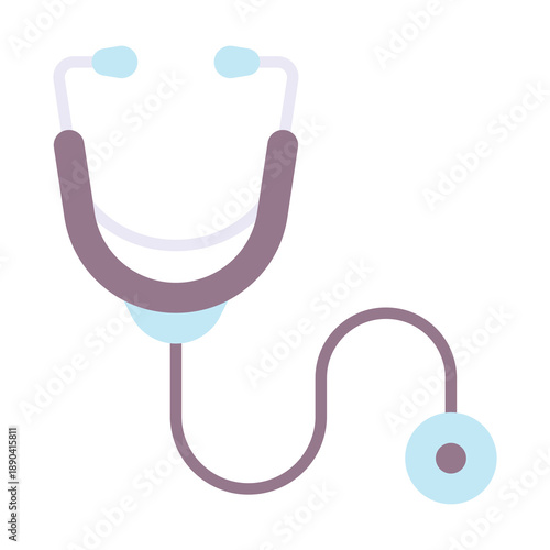 stethoscope icon, stethoscope, Medical And Healthcare Related Flat Style Vector Icon.