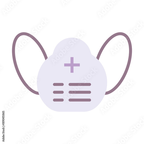 Medical Mask Icon, Medical And Healthcare Related Flat Style Vector Icon.