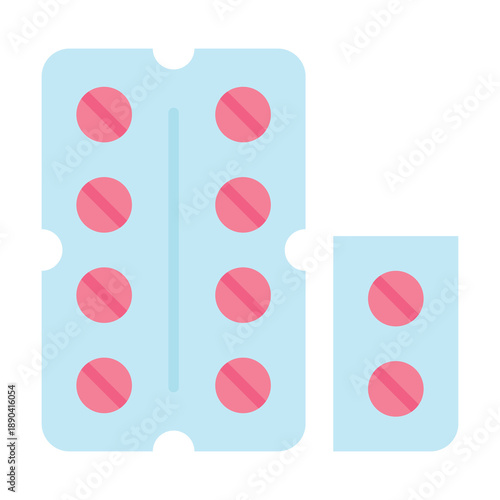 Blister Pack Pills Icon, Medical And Healthcare Related Lineal Colour Style Vector Icon. 