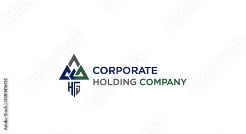 Logo for a corporate holding company featuring a stylized triangular emblem with letters CHG and text 'CORPORATE HOLDING COMPANY' in blue and green on a white background.