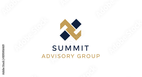 Summit Advisory Group logo featuring a stylized geometric design in dark blue and gold, with the company name displayed below on a white background.
