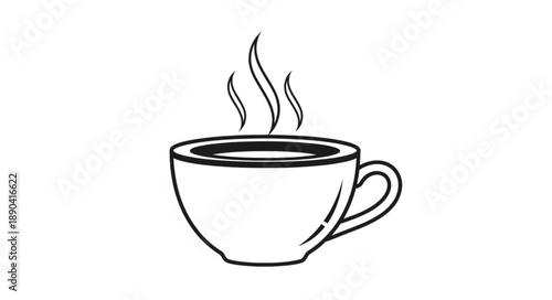 Steaming Cup of Coffee Illustration.