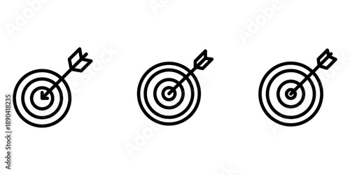 target-goal outline or line icon design bundle.