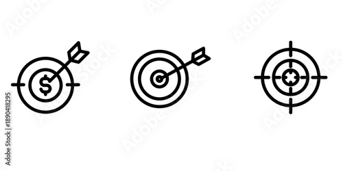 target-goal outline or line icon design bundle.