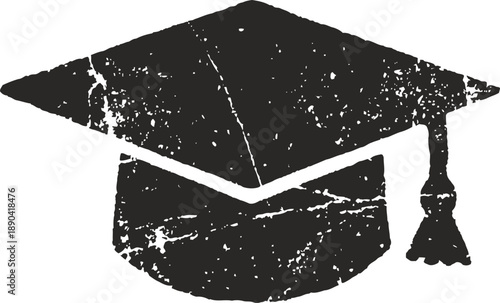 worn graduation cap with tassel, symbol of academic achievement and education