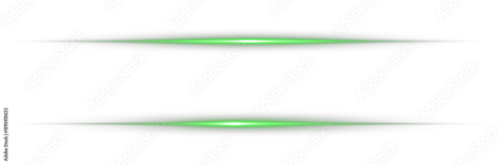 Fototapeta premium Ideal for sci-fi, digital effects, or cinematic designs. Isolated neon laser beam on transparent background. Intense green horizontal light beam. Horizontal green light glow with sparkle and flare.