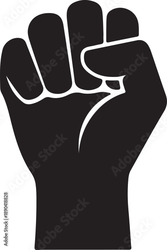 Clenched fist symbolizing strength and unity isolated on transparent background