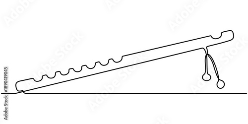 flute continuous one line drawing, instrument vector illustration minimalist design single line art, flute drawing continuous one line drawing, outline illustration. 