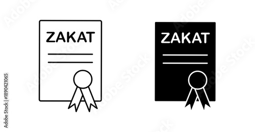 Zakat Charity Icon for Islamic Donation, Almsgiving and Social Welfare