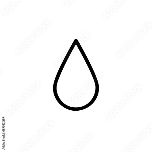 Water Drop Line Icon – Natural Resource Protection