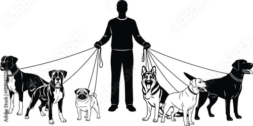 Set of construction worker silhouettes in hard hats performing various site tasks, industrial professional collection, cad drawing flat vector illustration, isolated white