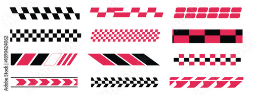 Racing car stripes set, sport racing stripes, checkered flag, motocross labels, dynamic lines, motorsport graphics, racing stripe speed, sport decals, speed and drift decal for car, bike, and truck,