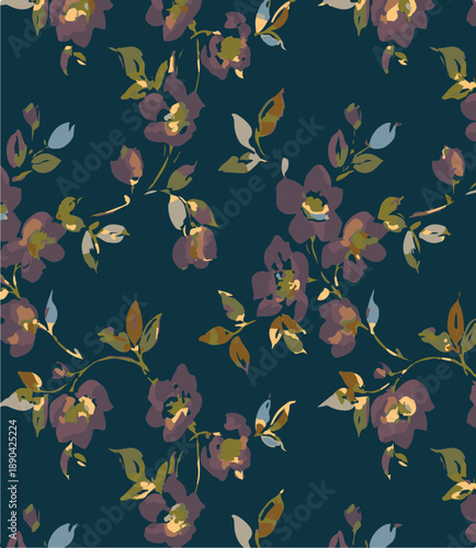 Small Flower pattern. Ditsy floral seamless pattern. Small little flower background. Repeat pattern. Ditsy print. Botanic surface design. Hand draw floral flower pattern for fashion, fabric,decor