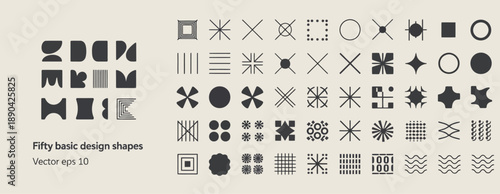 abstract square based icon collection, 50 vector icons for logos, business, and corporate identity, geometric symbols and elements for branding, technology, and modern design concepts.
