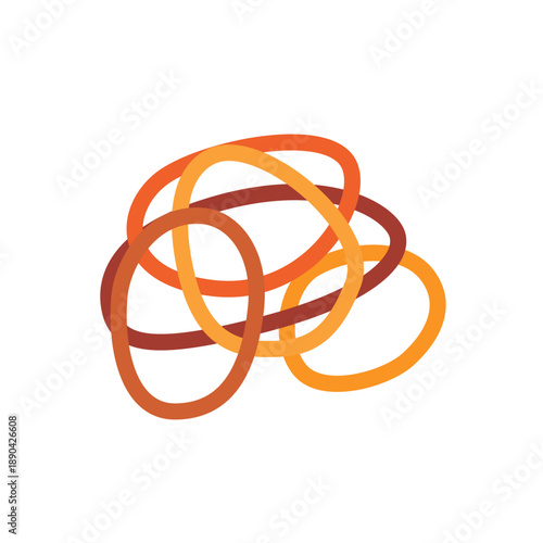 Set of colorful rubberbands loops, colorful collection with vector flat illustrations