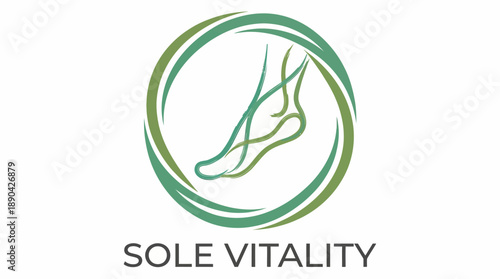 Foot Care & Wellness Vector Icon – Minimalist Green Circle with Stylized Foot Symbol for Podiatry, Reflexology, and Health Design Use