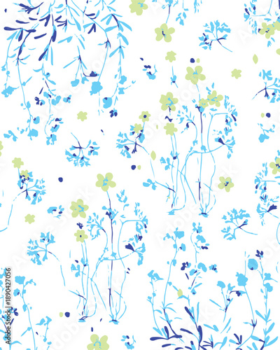 Small Flower pattern. Ditsy floral seamless pattern. Small little flower background. Repeat pattern. Ditsy print. Botanic surface design. Hand draw floral flower pattern for fashion, fabric,decor