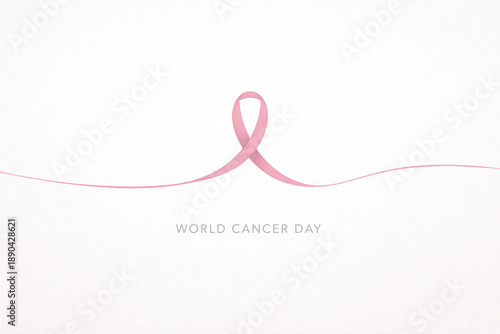 ribbon and text world cancer day