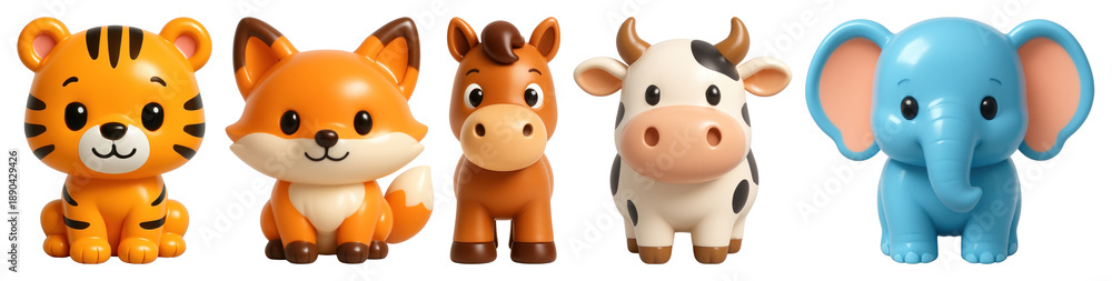 Obraz premium Cute animal toy collection