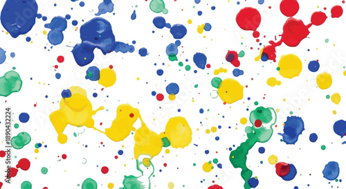 Vibrant splashes of primary colored paint create an energetic abstract background pattern perfect for creative design projects