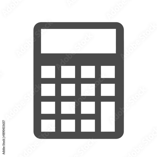 Vector graphic of a basic calculator icon, an essential symbol for mathematical operations, financial planning, business accounting, and educational applications