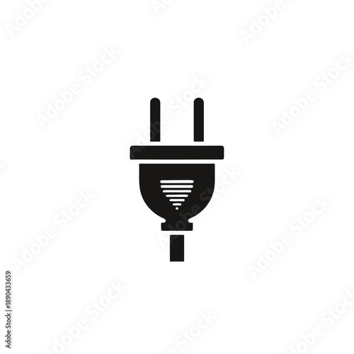 Black electrical plug icon representing a connection point for power delivery and energy transfer