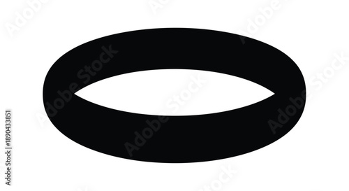 Abstract oval shape with a central void stark black silhouette