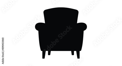Simple black armchair graphic a stark and modern silhouette