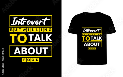 Funny introvert quote t-shirt design with playful typography