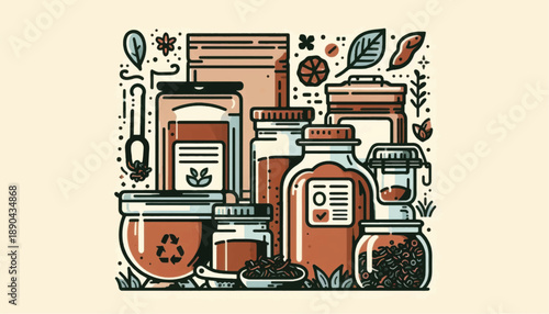 Cosmetic Products and Beauty Essentials Display.