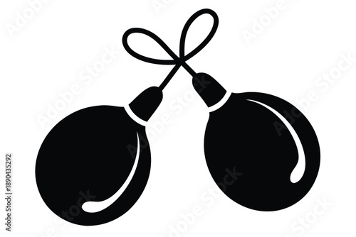 castanets silhouette line art vector illustration