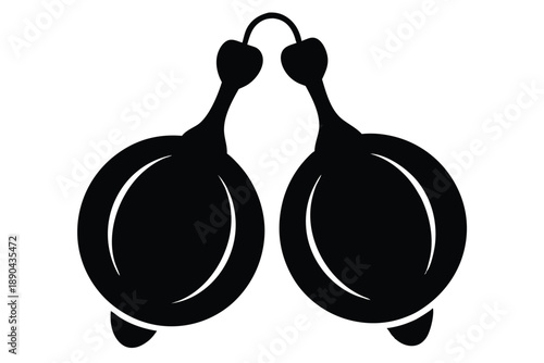 castanets silhouette line art vector illustration