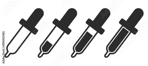 Dropper icon set vector collection. Flat Design dropper Icon isolated on white background.