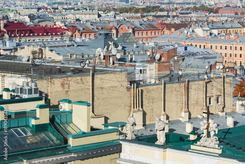 Aerial view of the historical city center. Saint Petersburg. Russia.